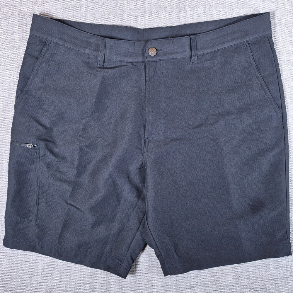 NEW Adidas Golf Shorts Mens 38/8 Black Flat Front Zipper Pocket ADVR0882